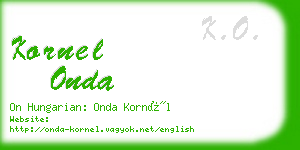 kornel onda business card